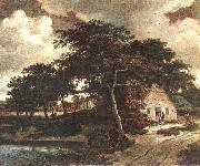 Landscape with a Hut Meindert Hobbema